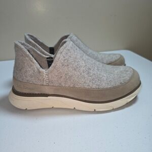L.L.Bean Shoes Womens Size 7 Gray Brown Wool Felt Suede Slip On B-BOUND Comfort